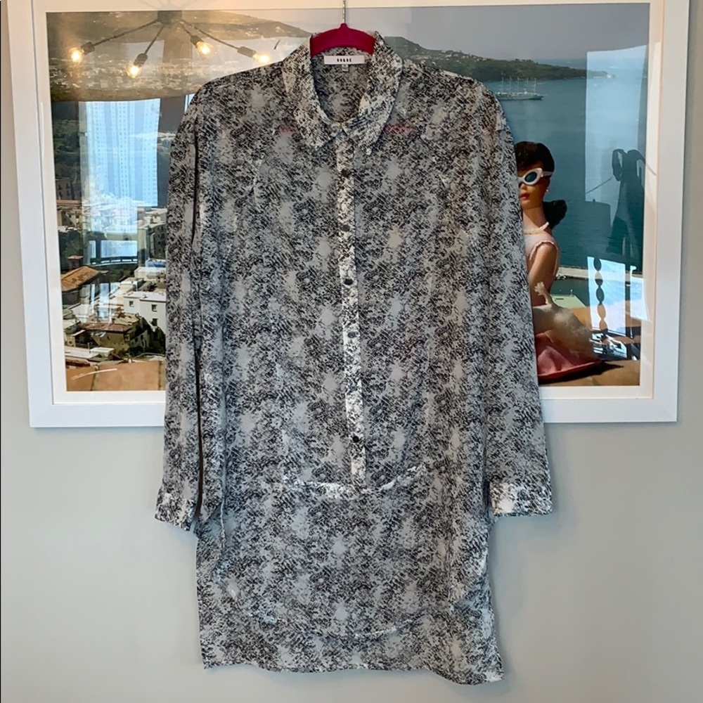 Ro & De Snake Print Button Down Blouse - image 3